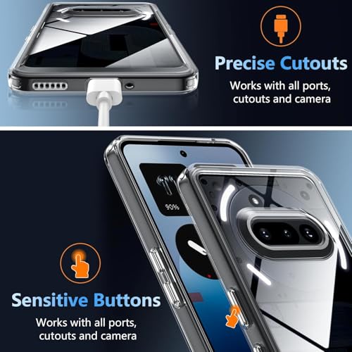 Image of Back Cover Case + Screen Protector for Nothing Phone 3a 5G | Camera Protection | Transparent Mobile Phone Back Cover Case for Nothing Phone 3 a / 3a 5G | TPU Transparent Back Cover