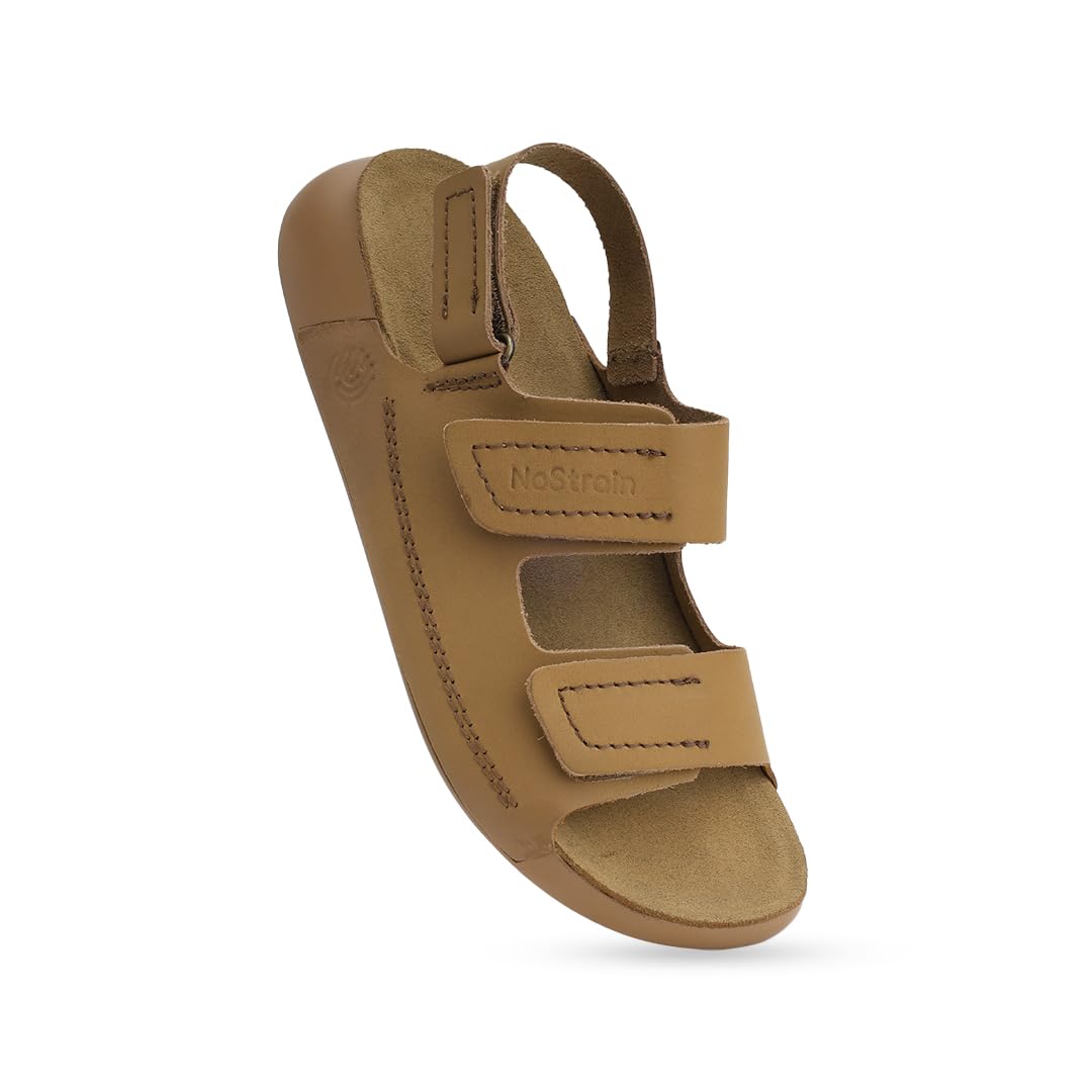 nostrain High Arch Support Sandals for man | Dual hook & loop closure | flexible fitting back strap | Top-grade leather upper | premium suede leather Insole | Lightweight & Durable-picture-30