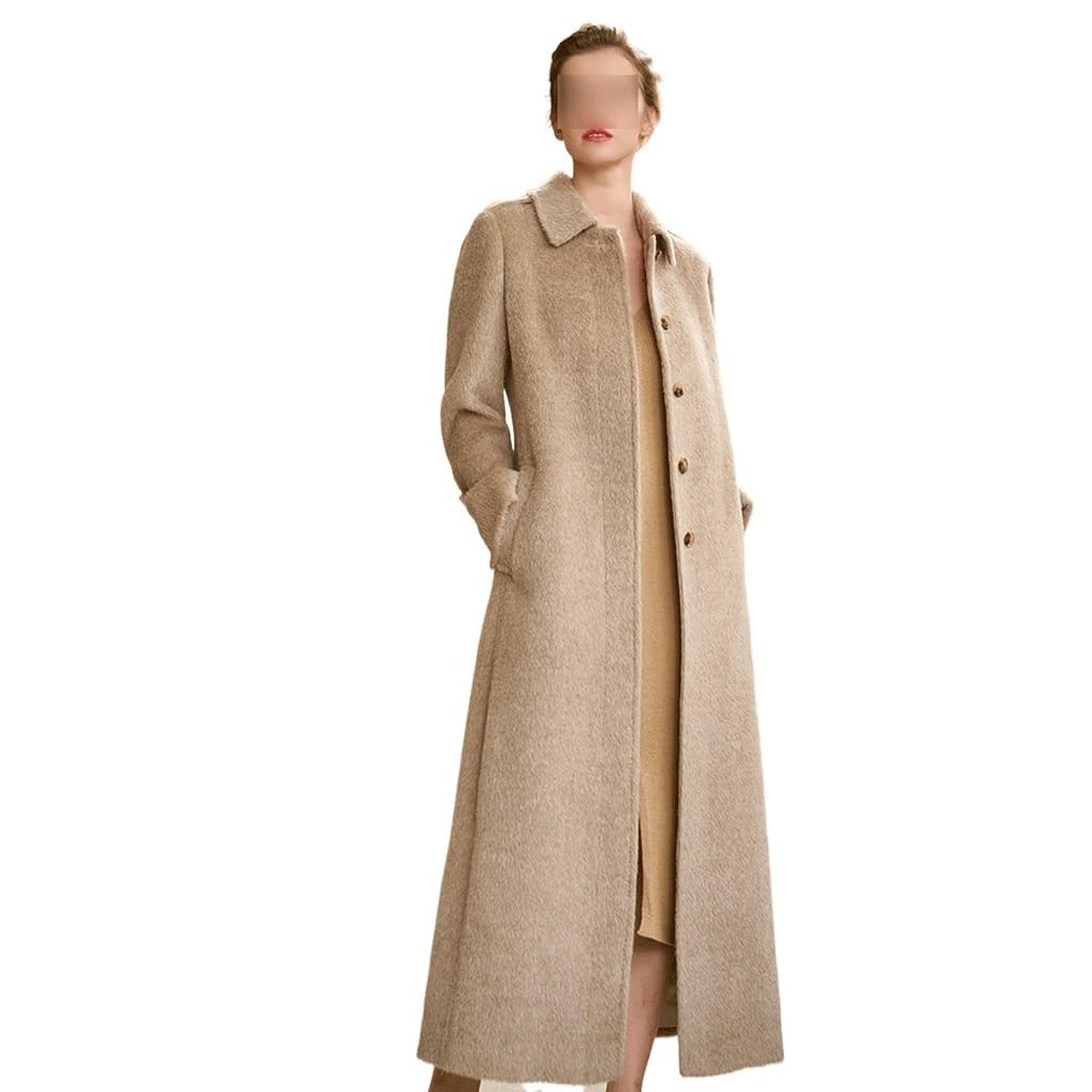 Amazon.co.jp: CSCDD オートミールカラーの高級両面アルパカコート