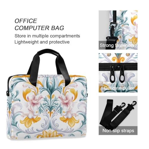 Funda para portátil con patrón floral amarillo ALAZA 13-15.6 pulg miniatura 6