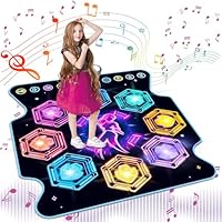 TERRAMUS Light Up Dance Mat Toys for Kids - Best Birthday Gifts for Girls Boys Electronic 8-Keys Dance Game, Adjustable Volume 27 Levels Dance Pad with LED Lights Built-in Music for Ages 3-8 Years Old