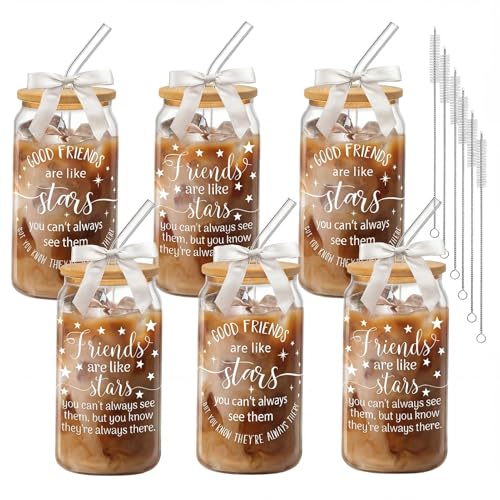 6Pcs Good Friends Glass Cup Set