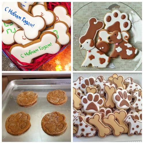 4 Stück Keksausstecher Hund, Ausstechformen Paw Patrol, Plätzchen Ausstecher Edelstahl, Ausstechform Hund und Knochen, Paw Patrol Ausstecher, Niedliche Plätzchenausstecher zum Backen & Basteln