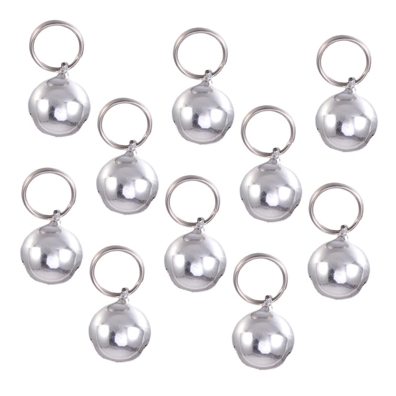 Angoily Pet Bells for Dog Cat Collar 10 Pack Silver 18mm Small Bells for Collar Charm Diy Craft Accessories