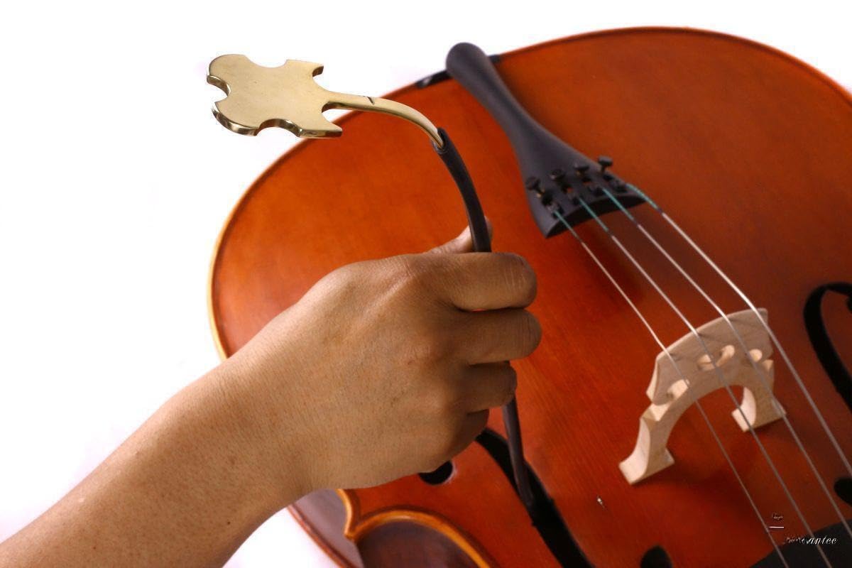 YoungMonic Cello Making Tools Cello Sound Post Setter W/S Rubber Grip Brass Protector DIY (Brass Protector)