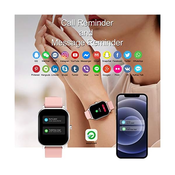 Smart Watch for Android Phones Compatible with iPhone Samsung, 1.69" Full Touch Screen Smartwatch with Heart Rate Monitor, Sleep Tracker, Message Call Reminder, Stopwatch, Fitness Tracker for Women