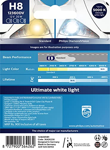 Image of Philips H8 12360 Diamond Vision Foglight Bulb (12V, 35W)