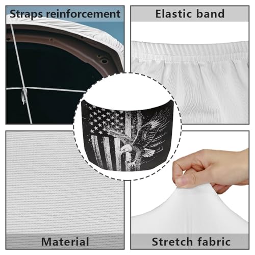Image of Renewold Car Hood Cover, Black Eagle American Flag, Party Holiday Camping Covers for Cars, Vehicle Hood Wrap Blanket, Women Men Automotive Exterior Accessories, for Outdoor Indoor
