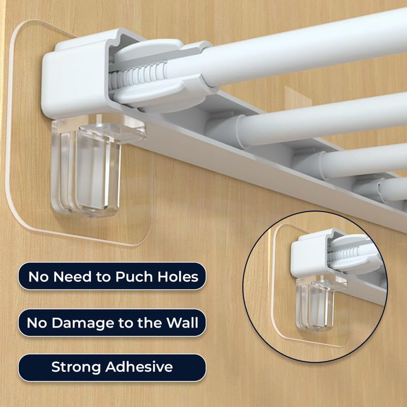 Image of 6 Pieces Adhesive Partition Hook, No Drill Shelf Support Brackets Suitable for Kitchen Lockers, Wardrobes, Display Cabinets