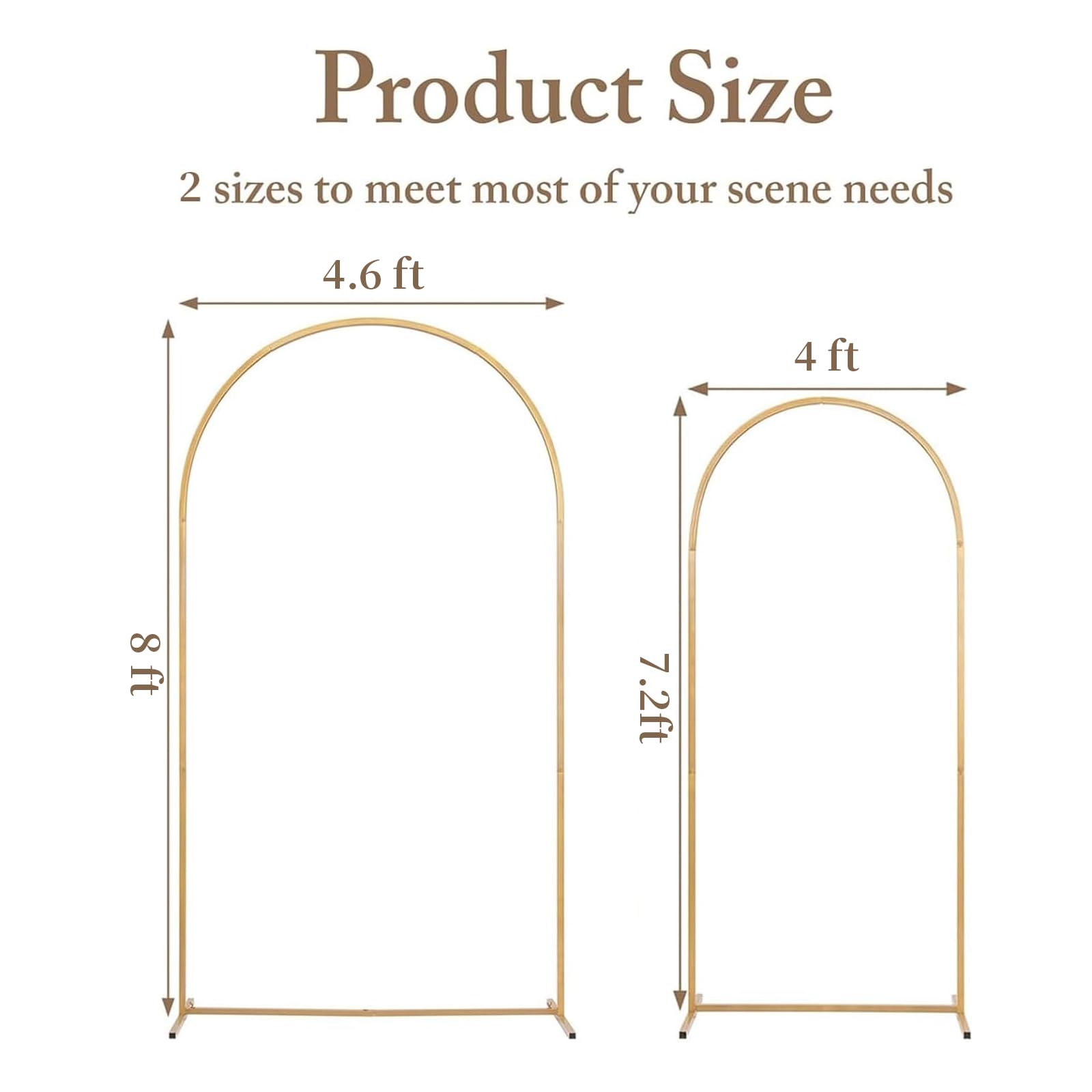 Toolterritary Metal Arch Backdrop Stand and Cover Set, 8FT, 7.2FT Party Backdrop, Easy to Assemble, Backdrop Stand for Parties, Birthday, Baby Shower