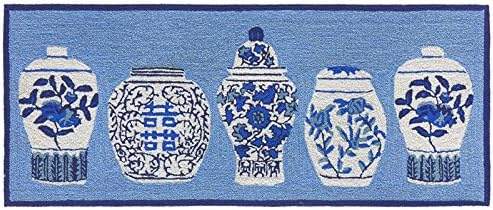 KensingtonRow Home Collection Area Rugs - Blue & White PORCELAINS Indoor Outdoor Rug - 24" x 60" Runner