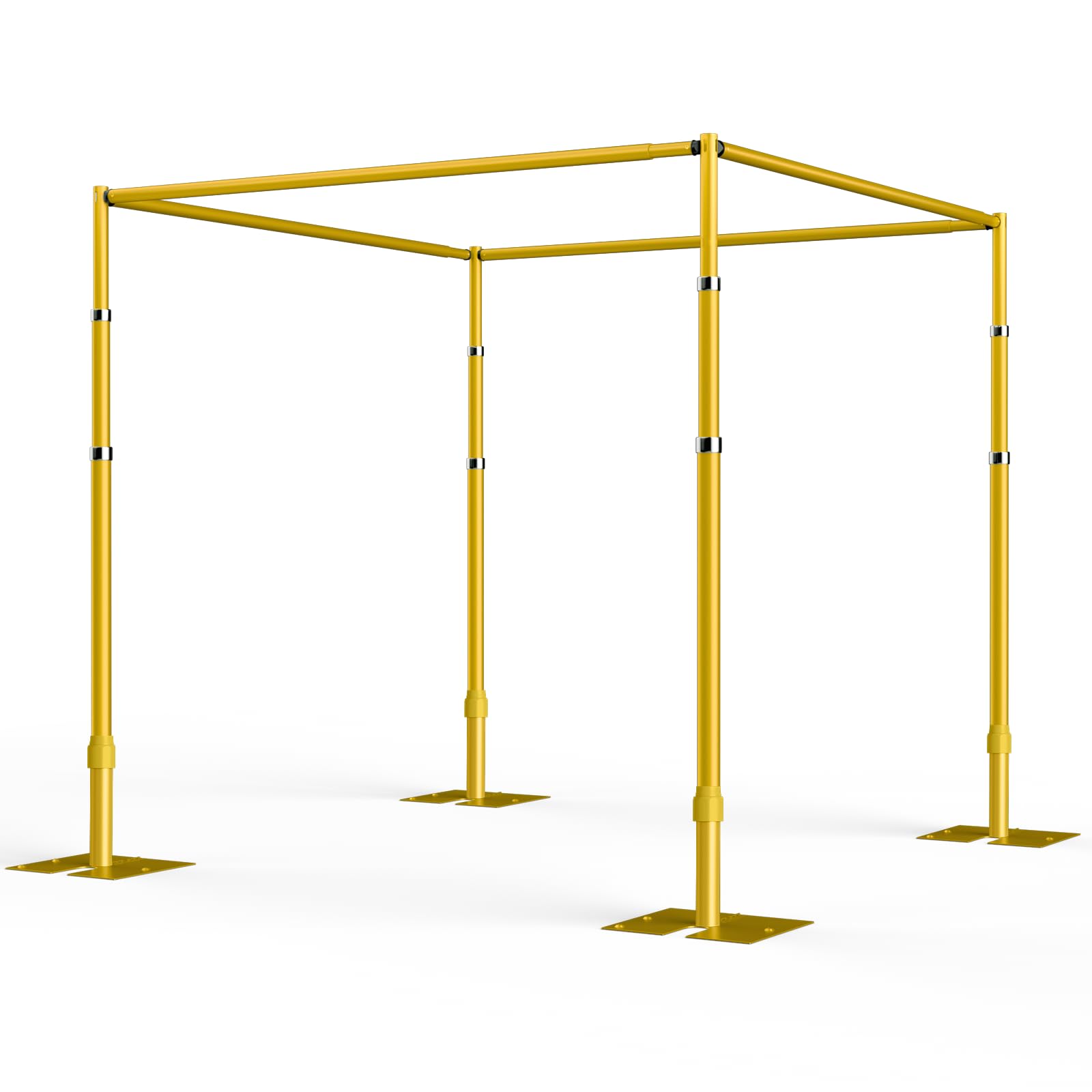 Square Pipe and Drape Backdrop Stand, 12ft Heavy Duty Adjustable Background Frame with Metal Base, Back Drop Holder for Parties Photography Wedding Photoshoot Decoration- Gold