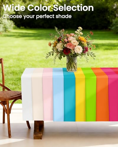 Image of LANLISA 4 Pack Red Plastic Table Cloth Disposable, 54 x 108 Inch