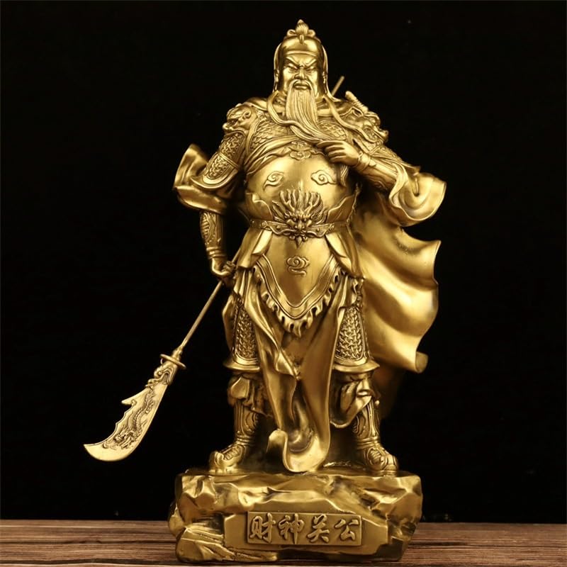 Posąg Buddy Wewnątrz Dom Biznes Bogactwo Feng Shui Dekoracja Mosiądz Guan Gong Bóg bogactwa Statua Adoracja Rzemiosło Ornament Medytująca Posąg Buddy Figurka Rzeźba