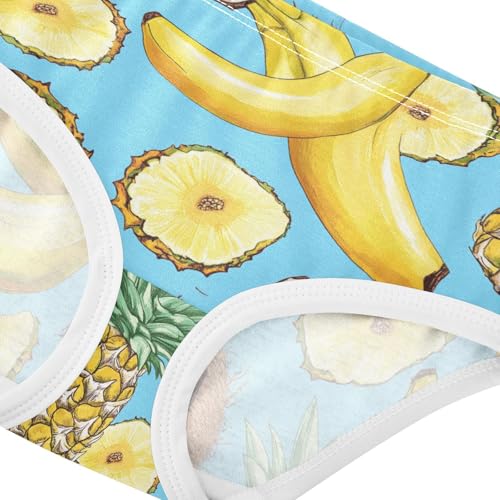 Wusikd Bananas Pineapples Girls' Underwear Cotton Coconut Girls Briefs Soft Toddler Underwear 2T4