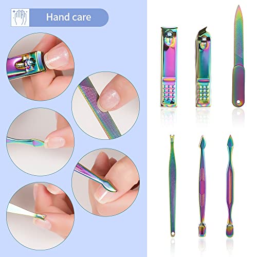 Ciseaux ménager kit de manucure en acier inoxydable avec coupe-ongles 15 pièces - 7