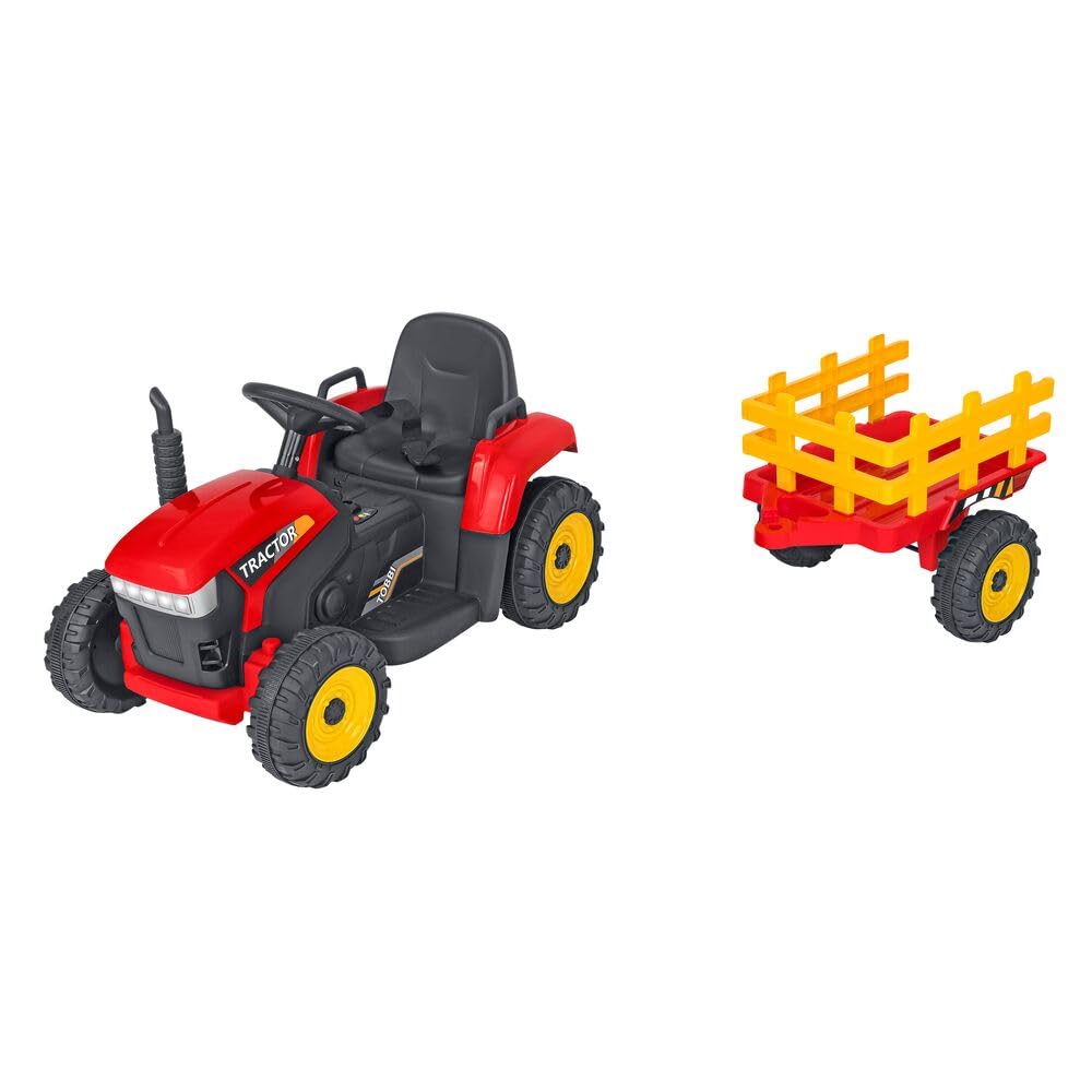 Tractor eléctrico Rojo R/C 12 V 2,4 GHz con reasa