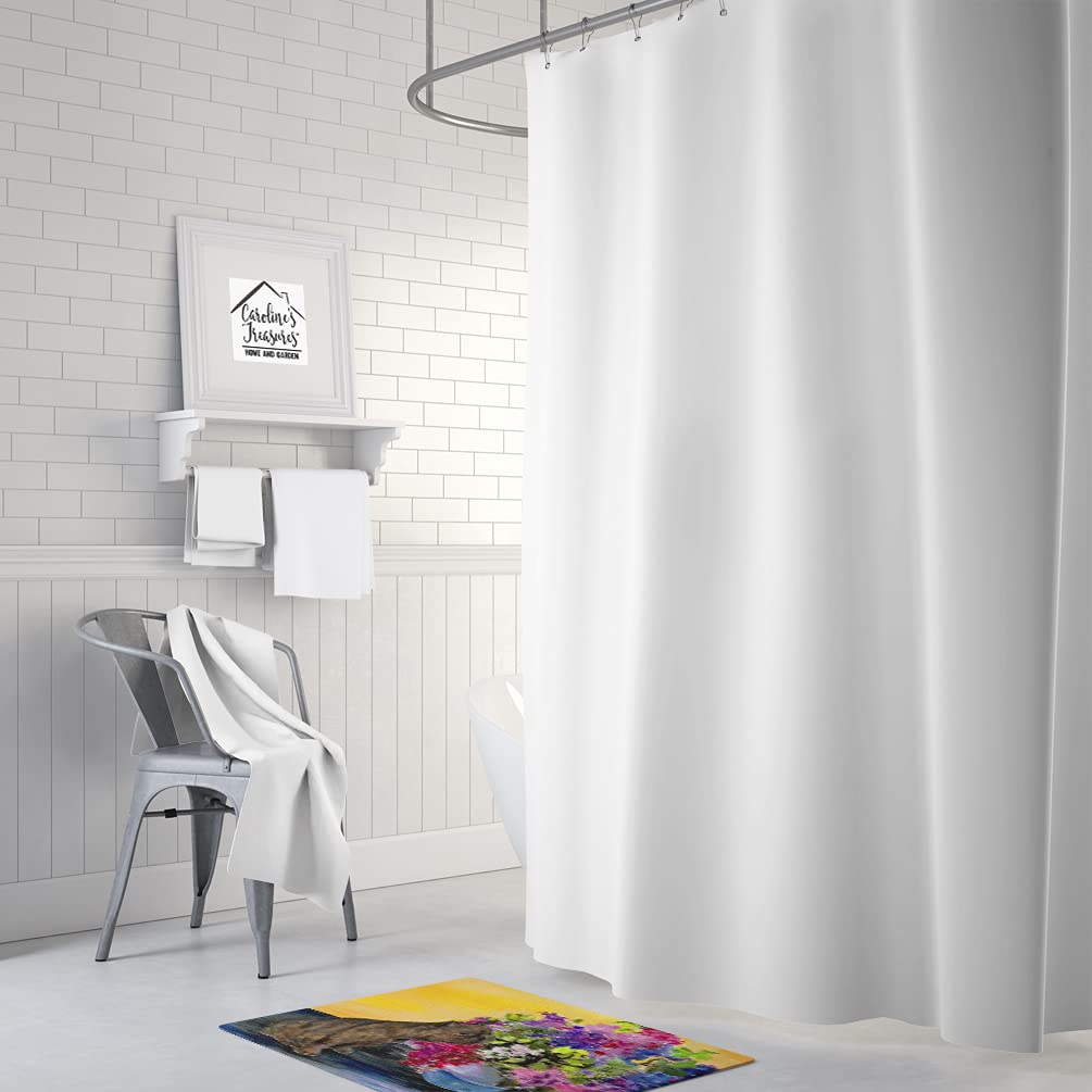 Caroline's Treasures SS8536RUG French Bulldog Machine Washable Memory Foam Mat, Bathroom Rug, Non-Slip Bath Mat, Durable Thick Washable Rugs for Kitchen, Bathroom Quick Dry, Decorative Artwork,