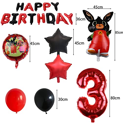 Palloncini Bunny 3 Anni Compleanno，3 Anni