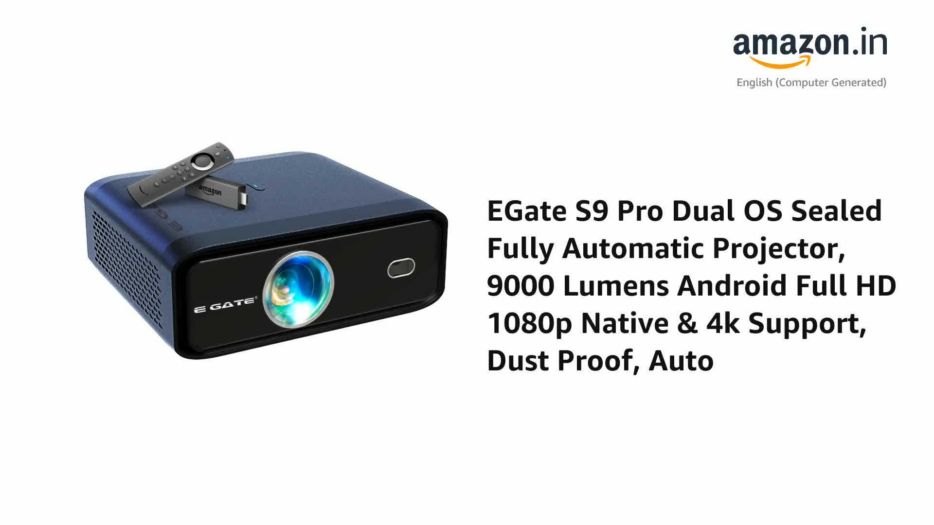E GATE FireFlix 7X Android TV + FTS Fully Automatic Projector