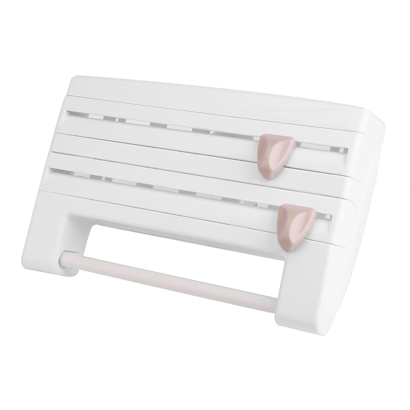 Soporte para rollos de pared, rodillo de corte de 3 capas, soporte para rollos de papel con cuchillas afiladas, cortador de papel con superficie de almacenamiento para total cocina y baño 15,3 x 3,94