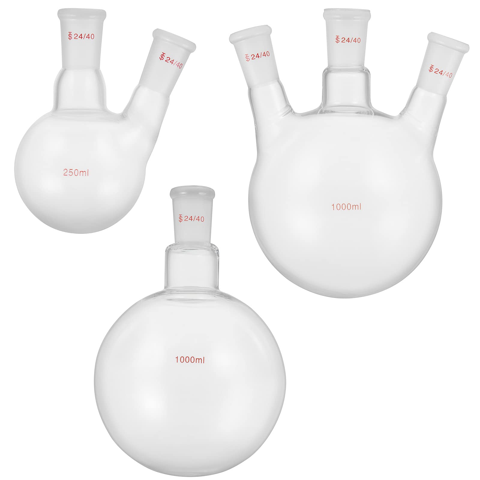 VEVOR Kit de Destilación de Laboratorio de Vidrio Boro 3.3, 1000 ml, 29 Piezas, con 24 y 40 Compuestos
