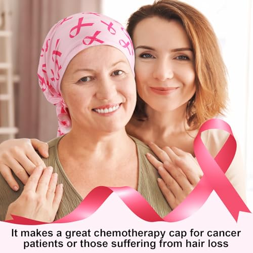 Image of Halfchet 4 Pcs Chemo Headwear for Women Pre Tied Cancer Caps Head Scarf Turbans for Women Patients Gifts