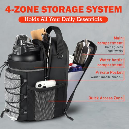 Image of Magnetic Gym Bag Water Bottle Holder for Men Women 20-64oz Bottle Bag | Small Crossbody Sling Gym Bag With Phone Pocket, for Men and Women, Perfect for Fitness, Hiking, Travel & Camping