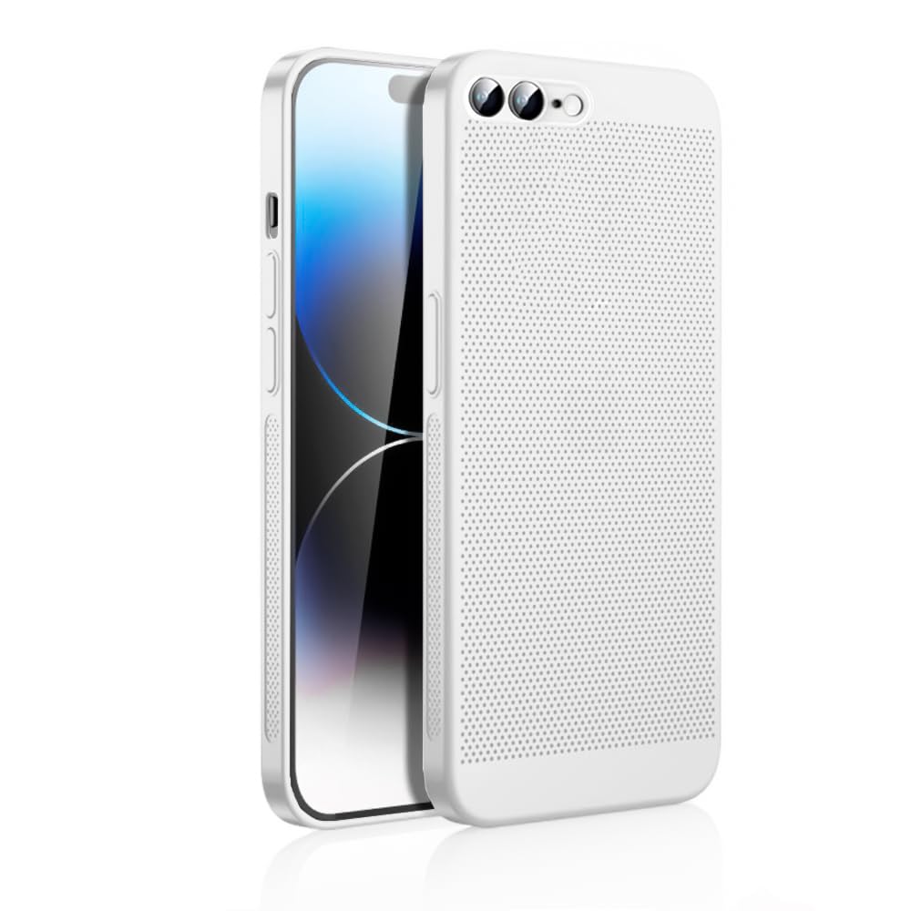 Dl3 Mobilak Case For iPhone 7 Plus/iPhone 8 Plus Heat Dissipation Case with Built-in Camera Lens Protector Slim Fit Breathable Cooling Anti-Fingerprint Hard PC Back Shockproof Cover