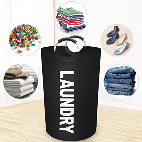 StorageRight-115L-Large-Laundry-Basket-Laundry-Hamper-Dirty-Clothes-Hamper-for-Laundry-Collapsible-Waterproof-Laundry-Baskets-with-Foam-Protected-Aluminum-Handles-for-Laundry-Dorm-Family-Black