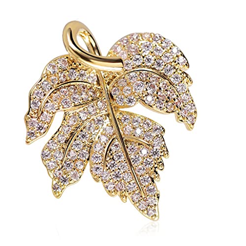 Broche érable dorée pour femme, élégant corsage chic 1,8x2,1 cm