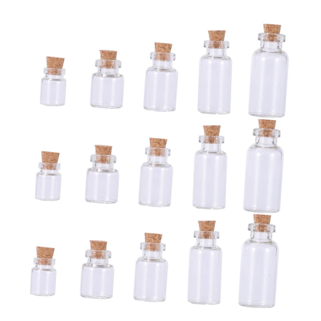 OSOLADY 50 Pcs Glass Test Tube Bottle Sample Seal Bottles Sample Bottle Condiment Jar Mini Seal Bottles Reagent Container Mini Jar Mini Sealing Bottle Laboratory Mini Bottle Tiny Jars Cork