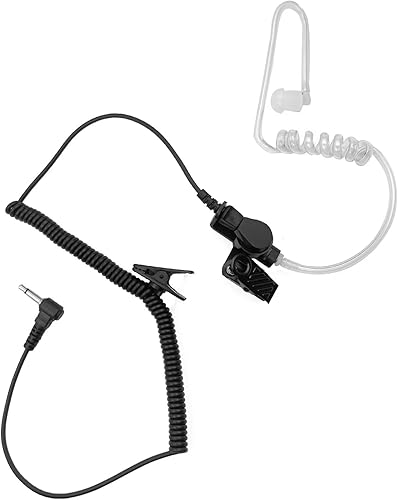 Miniatura 2 de 0.138 in 1 pin escucha solo vigilancia acústico encubierto tubo de aire auricular de radio policía auriculares + auriculares de repuesto medianos