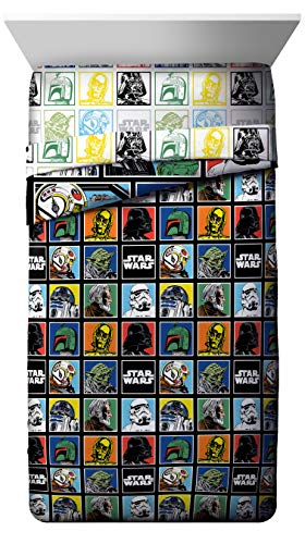 Image of Star Wars Full Size Comforter Set 5 Piece Soft Bedding for Boys, Multi | Darth Vader, Bed in a Bag, Comforter Sheets Pillowcases, Official Product, Soft Microfiber, Machine Washable, Boys Gift