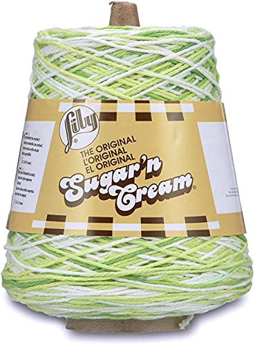 Image of Lily Sugar N Cream Cones Key Lime Pie Yarn - 1 Pack of 14oz /400g - Cotton - #4 Medium - 706 Yards - Knitting /Crochet