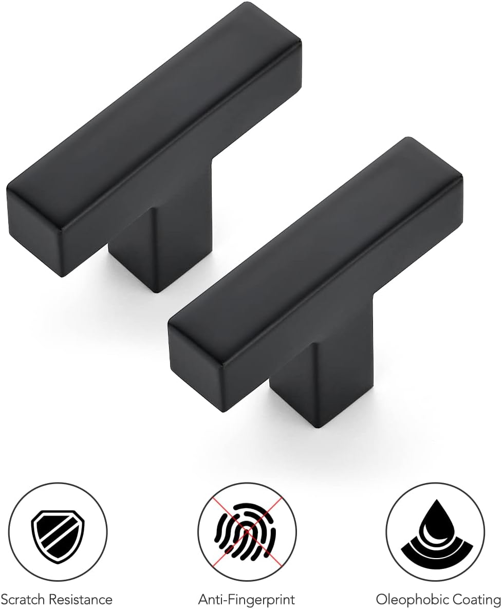 Ravinte 30 Pack 2 inch Length Square Cabinet Pulls Matte Black Stainless Steel Kitchen Drawer Pulls Cupboard Handles Cabinet Handles