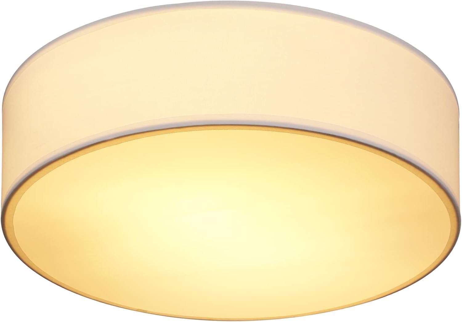 MONZANA® Flush Ceiling Light, Grey Fabric 38cm for 2X E27 Bulb Sockets for LED Bulbs max. 40w, Suitable for Living Room, Kitchen, Bedroom, Home Office, Hallways, Kids Room Ceiling Flush Light