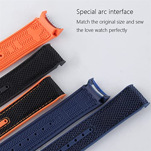 Correa de reloj de lujo en cuero y goma para Omega Seamaster con elegante cierre desplegable 3
