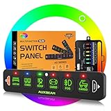 Auxbeam 6 Gang Slim Switch Panel RGB AS-R60 Toggle Momentary Pulsed Dimmable Backlight Multifunction Switch Panel with Memory Function for 12-24V Truck Offroad Car Marine Waterproof