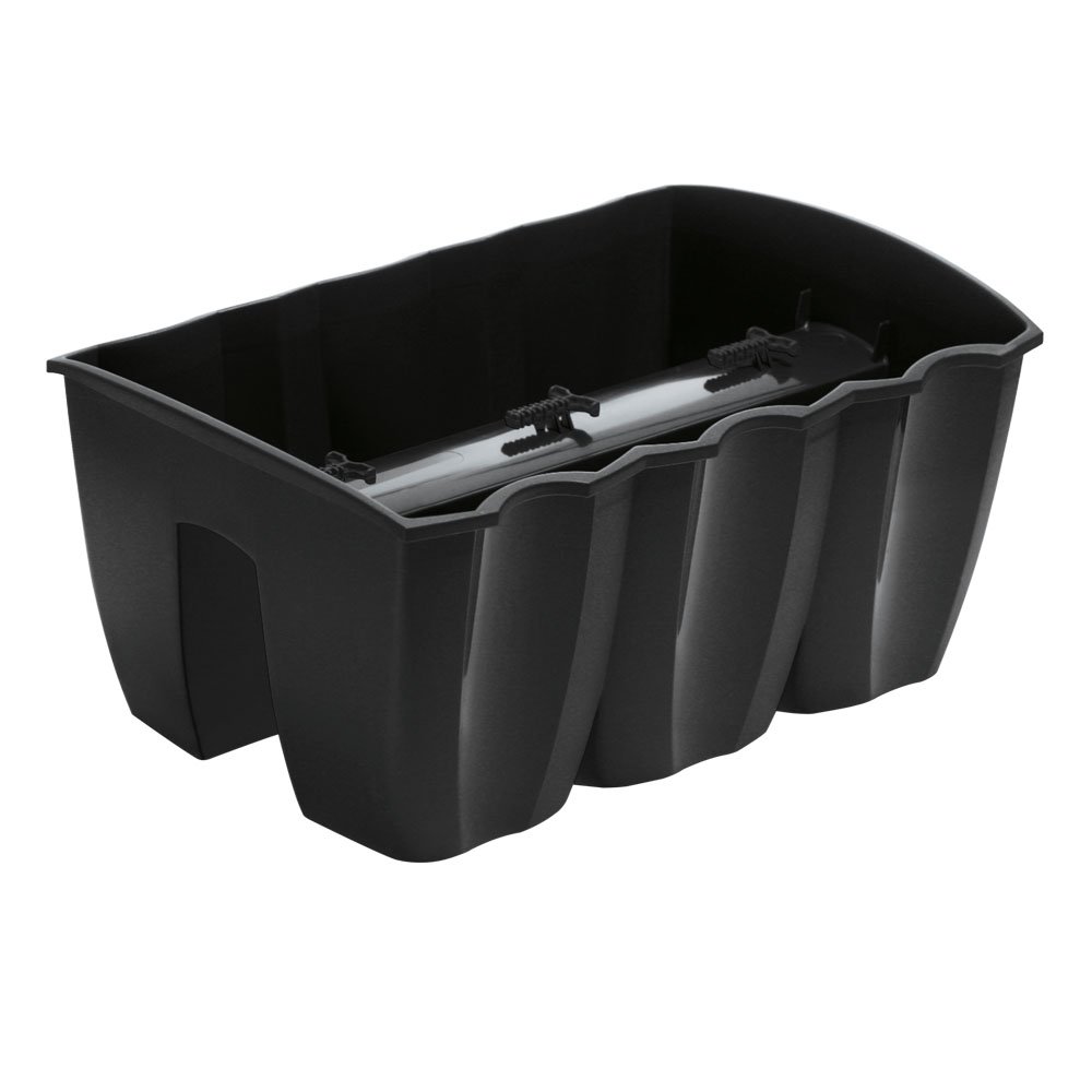 Cassetta Portafiori Stone LECHUZA In Plastica Colore Nero Grafite H 19 Cm L 79 X P 19 Cm 83279459