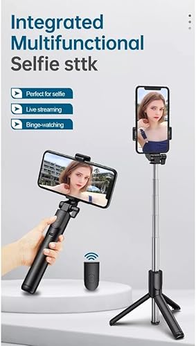 Miniatura 2 de Selfie stick extensible para selfie con control remoto inalámbrico y soporte para trípode, portátil, ligero, compatible con iPhone 1313 Pro1212