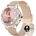 Fitoncloud Smart Watches for Women Diamonds (Answer/Make Call),1.3'' Touchscreen Smartwatch with Heart Rate/SpO2/Sleep Monitor,120+ Sport Modes,IP68 Ladies Smart Watch for iOS Android Phones,Rosagold