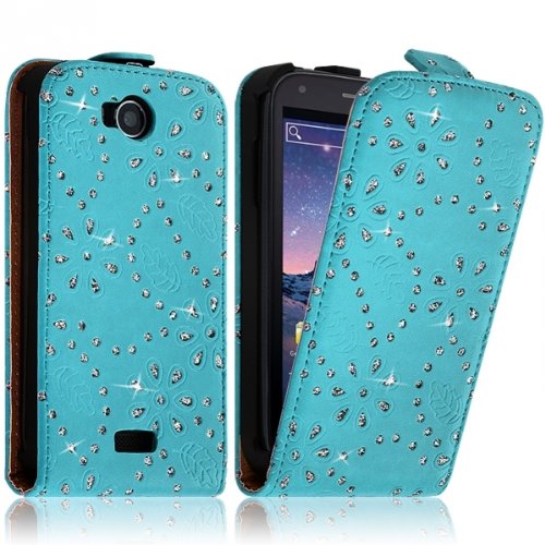 Seluxion - Housse Etui de Protection Wiko Cink Peax Style Diamant Couleur Bleu Turquoise