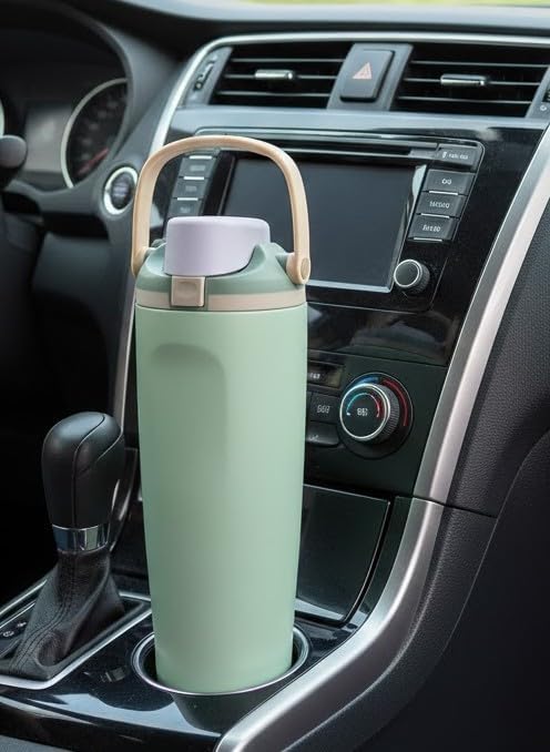 Image of FreeSip Gym Water Bottle 30oz with Built-in Straw & Chug Spout, Leak Proof Lock Lid, Carry Handle Travel Bottle for Fitness Workout Training Sports and Car Cup Holder(900 ML)