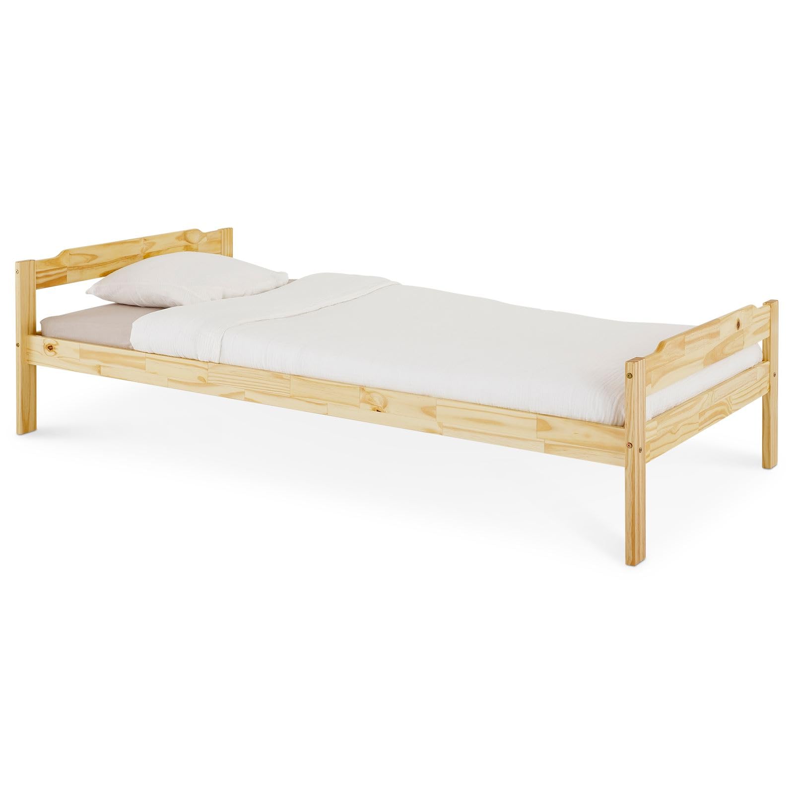 IDIMEX Massivholzbett Moritz aus Kiefer Massivholz 90x200 cm, Natur - Einzelbett kür Kinderzimmer, Tagesbett Jugendbett, einfaches Gästebett, Bettgestell lackiert