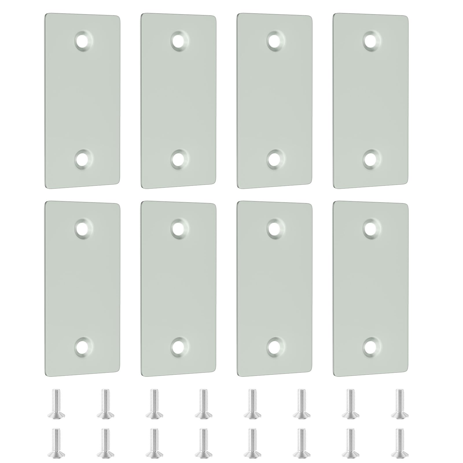 Door Hole Cover Plate - Door Hole Filler Plate 1-1/8 × 2-1/4 Door Latch Cover Plate for Door Edge Hole Cover Plate Gray - 8 Pack