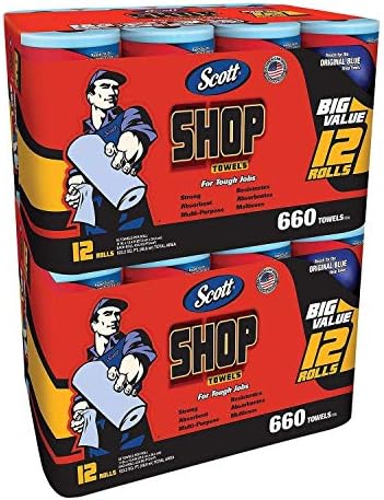 Scott Shop Towels - Blue Original Multi-Purpose Paper Towels, 12 Rolls (55 Sheets Each)