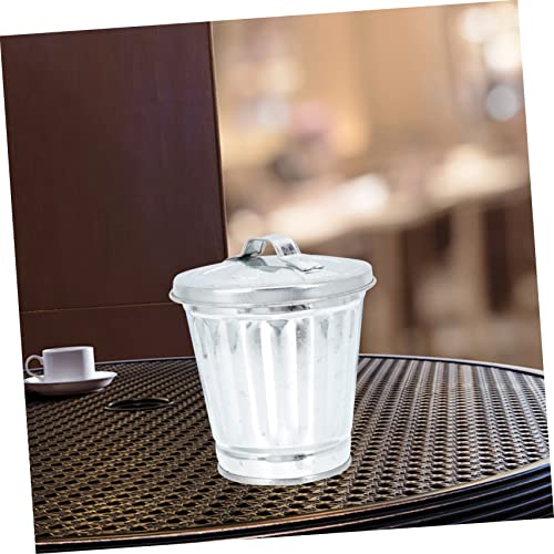 Mini caneca de basura con tapa para escritorio y hogar miniatura 6