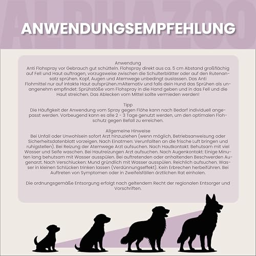 alphazoo ByeByeVloh Flohspray für Hunde gegen Flöhe Flohschutz, 500ml