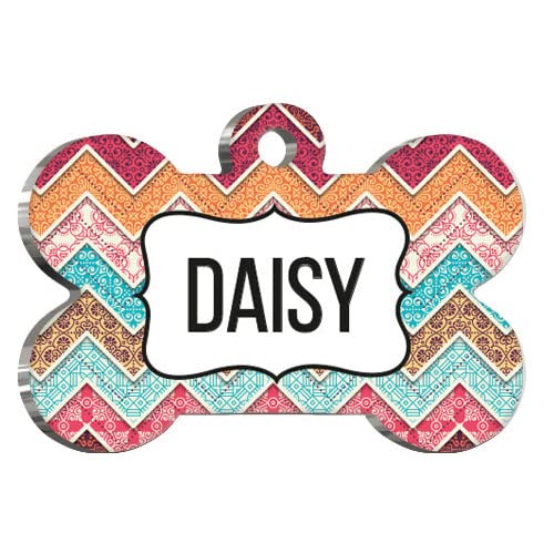 Vintage Rustic Personalized Dog Tag - Custom Name Tag - ID Tag for Dog & Cat - Customized Pet Tags - Dog Name Tag - Cat Name Tag - Engraved Dog Tag (Heart)